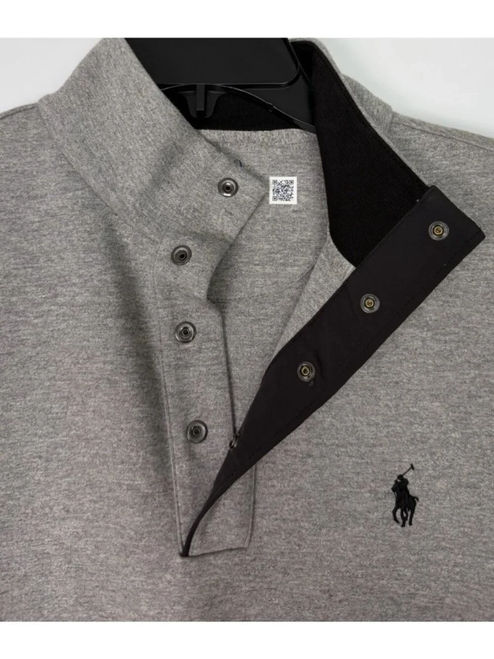 Polo Ralph Lauren Men Small Grey Heather Double Knit Mockneck Sweatshirt NWT
